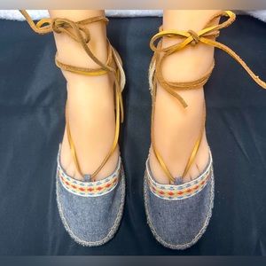 Mix No. 6 Cloth Espadrilles Blue, Size 8.5